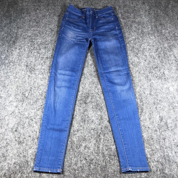American Eagle Outfitters Denim - American Eagle Jeans Womens 00 Blue High Rise Jegging Super Super Stretch Skinny